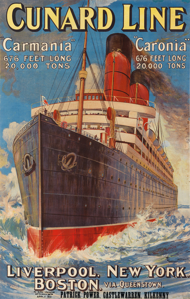 Appraisal: EDWARD WRIGHT DATES UNKNOWN CUNARD LINE CARMANIA CARONIA x inches