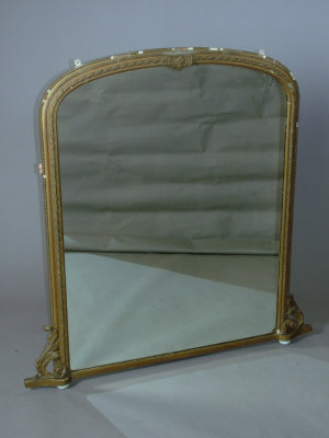 Appraisal: A Victorian gilt gesso overmantel mirror of arched form with