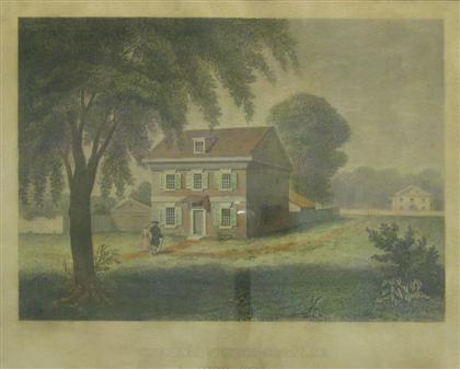 Appraisal: Philadelphia historical sites hand colored lithographs and steel engravings 'Moyamensing