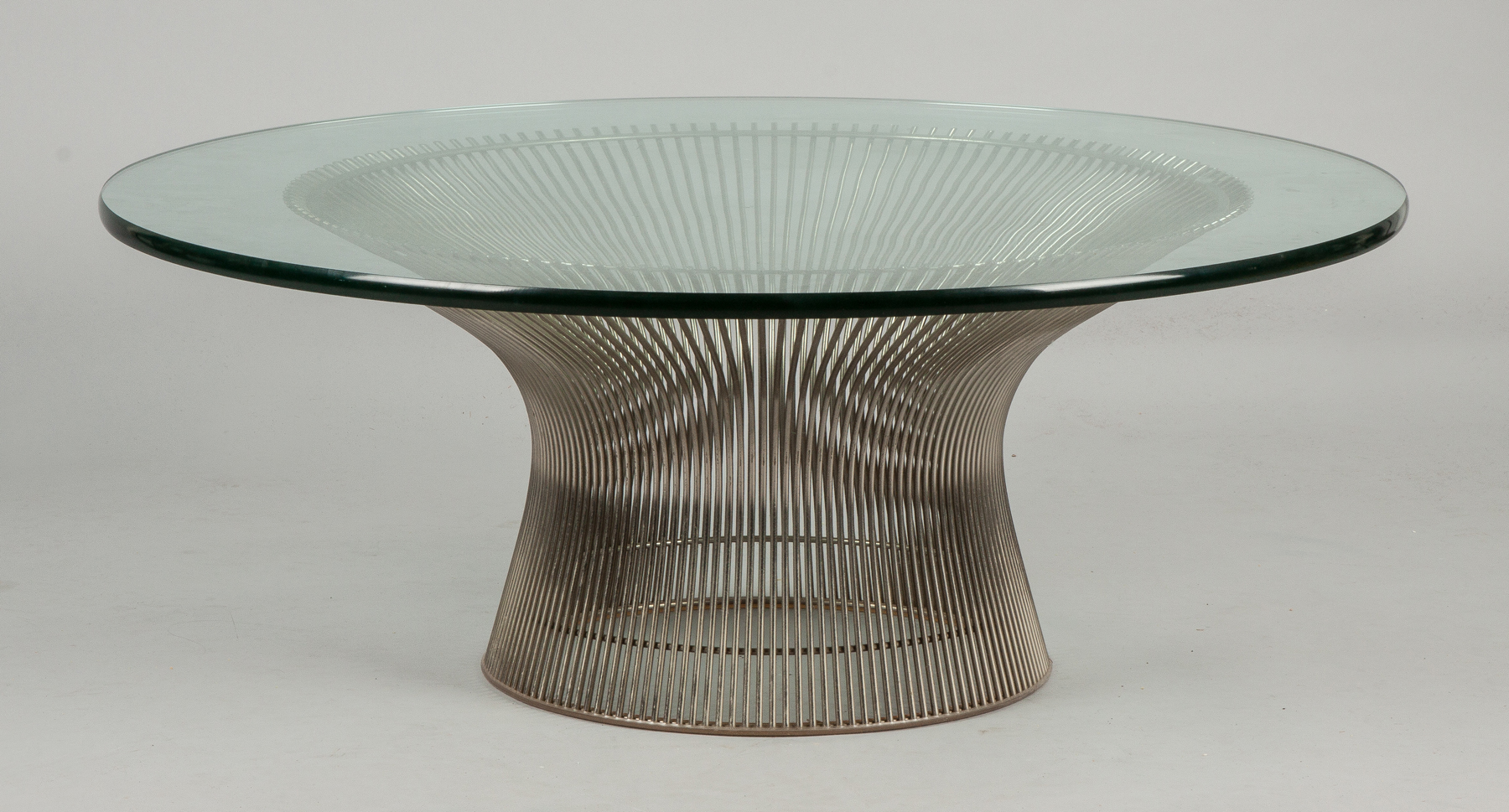 Appraisal: Warren Platner Coffee Table By Knoll Nickel-plated wire base and