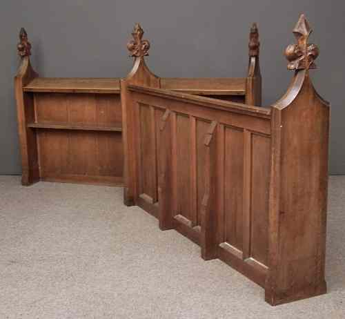 Appraisal: A pair of Victorian oak choir stalls with leaf carved