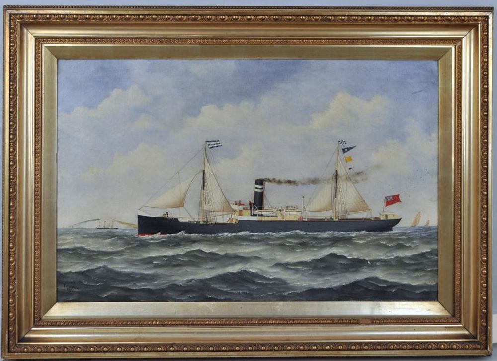 Appraisal: John Fannen Marine Painting Steamship Rotha O C English active