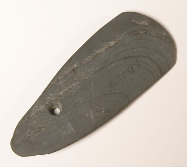 Appraisal: Banded slate pendant found mi south of Jacksontown OH in