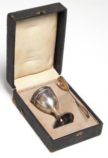 Appraisal: Lutz Weiss German Silver Cased Egg Cup Spoon -silver antique