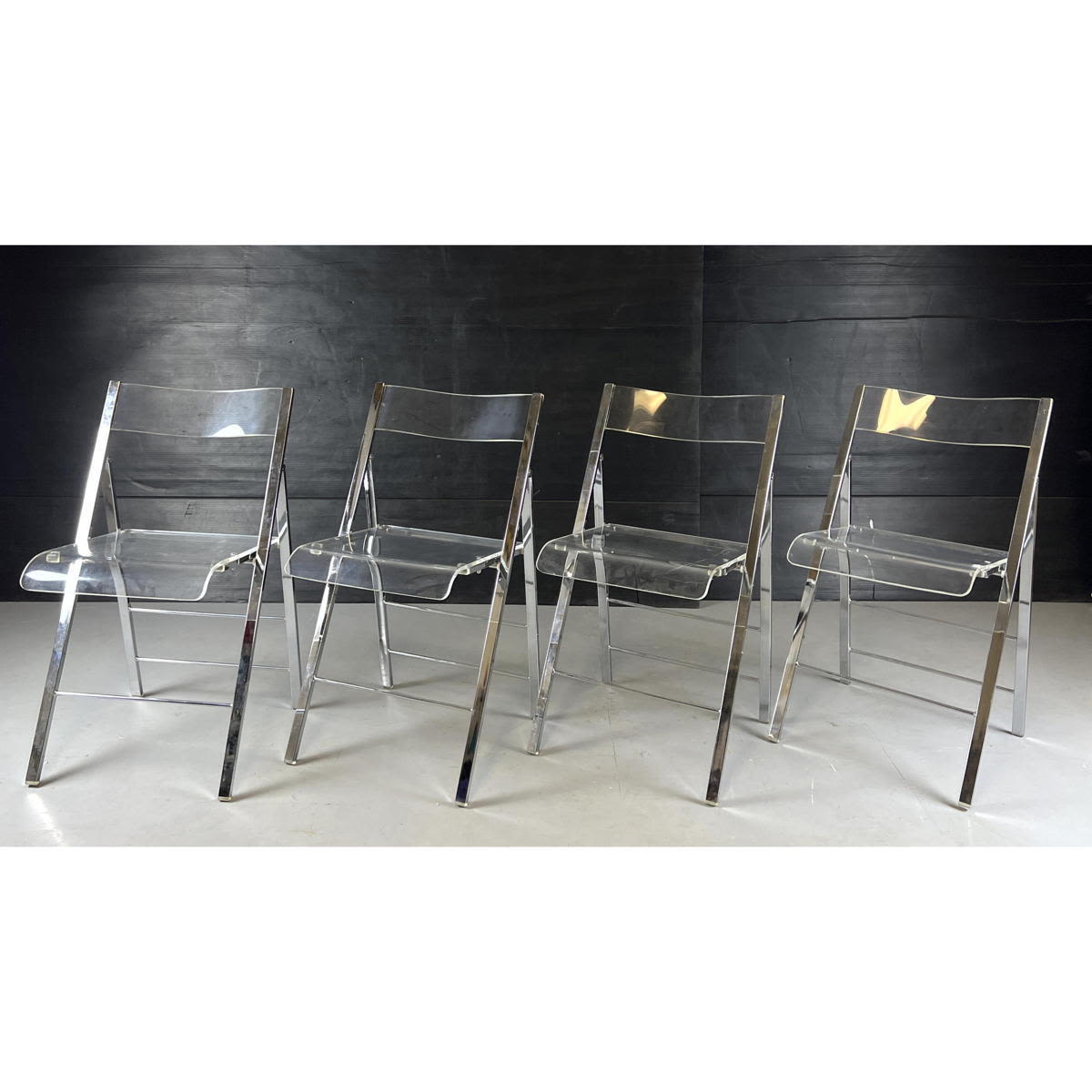 Appraisal: Set Lucite Folding Chairs Dimensions H inches W inches D