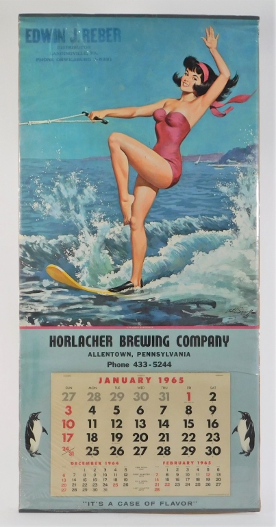 Appraisal: ARTHUR SARNOFF HORLACHER BREWING CO CALENDAR New York - Depicts