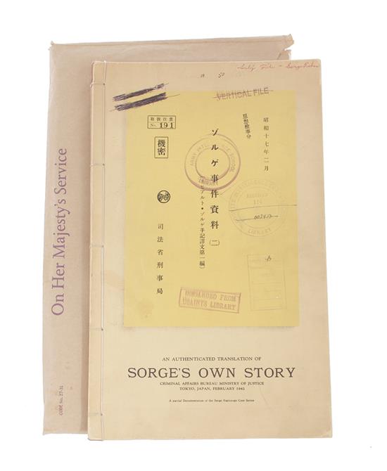 Appraisal: Book Sorge's own story International Espionage case study AN AUTHENTICATED