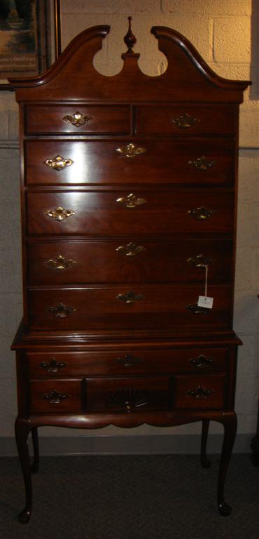 Appraisal: QUEEN ANNE STYLE CHERRY HIGHBOY CHEST OF DRAWERS h w