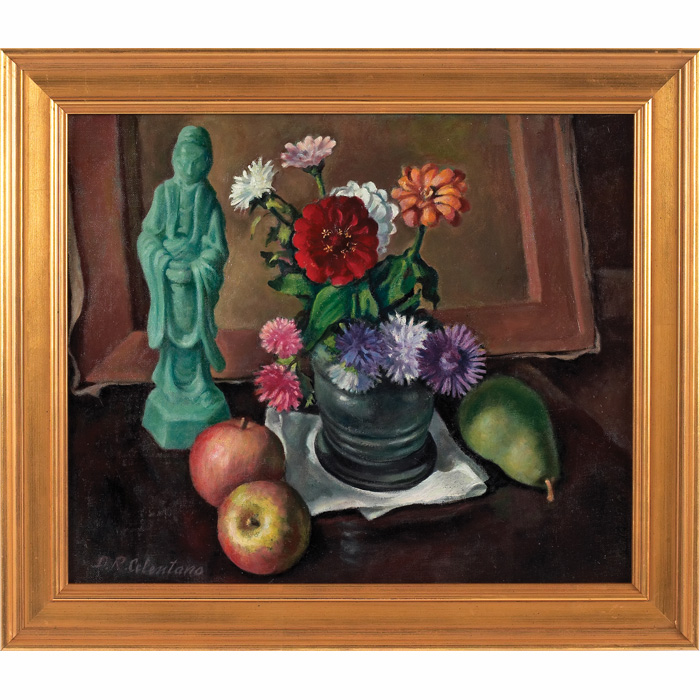 Appraisal: Daniel Ralph Celentano American - Still Life with Porcelain Figure