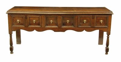 Appraisal: An early th century oak dresser the moulded edge boarded