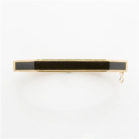 Appraisal: Gold and Black Onyx Bangle Bracelet Estimate -