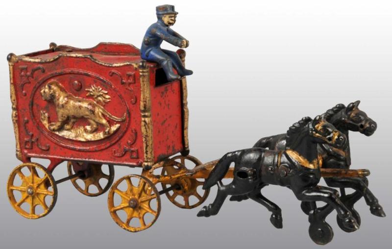 Appraisal: Cast Iron Hubley -Horse Royal Circus Wagon Toy Description Includes