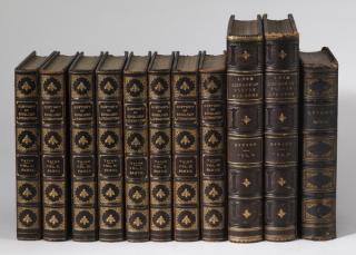 Appraisal: th c leatherbound English literature books Eleven th century leatherbound