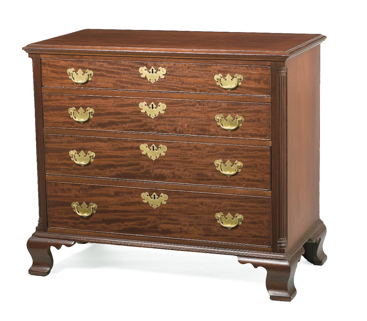 Appraisal: SOUTHERN CHIPPENDALE MAHOGANY CHEST OF DRAWERS The rectangular top with