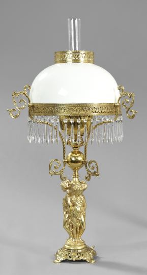 Appraisal: American Three Graces Kerosene Parlor Lamp mid- th century of