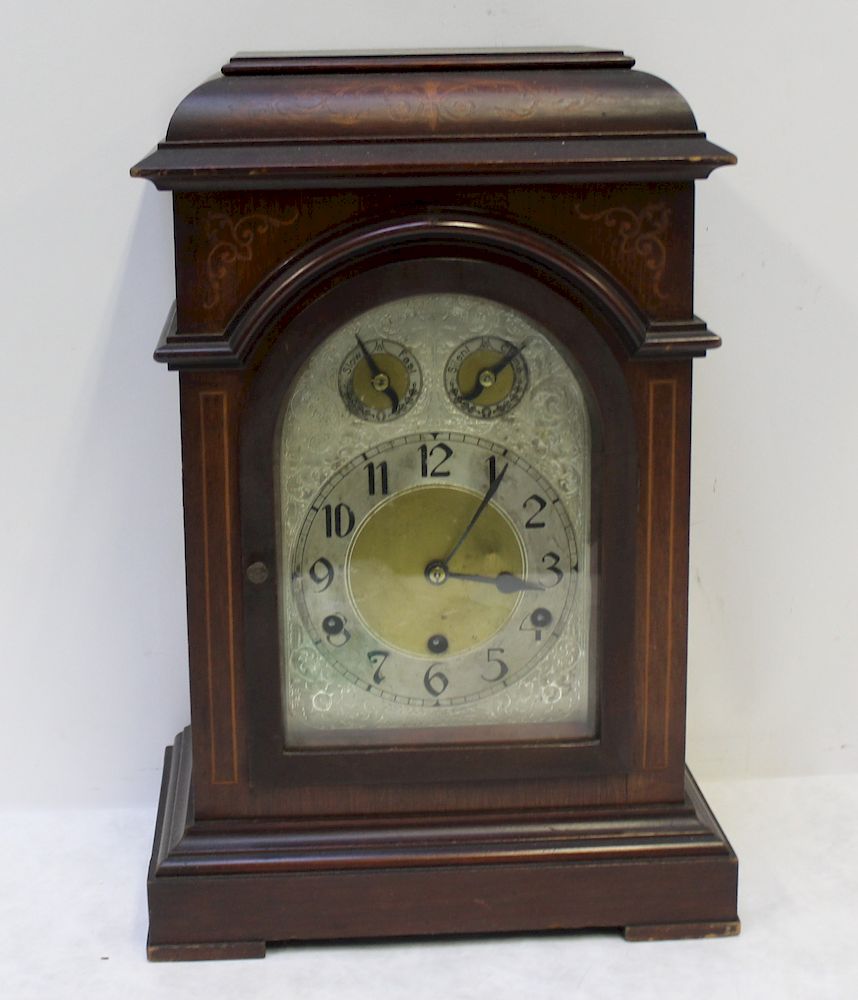 Appraisal: Antique Inlaid Mahogany Bracket Clock From a Rye NY estate