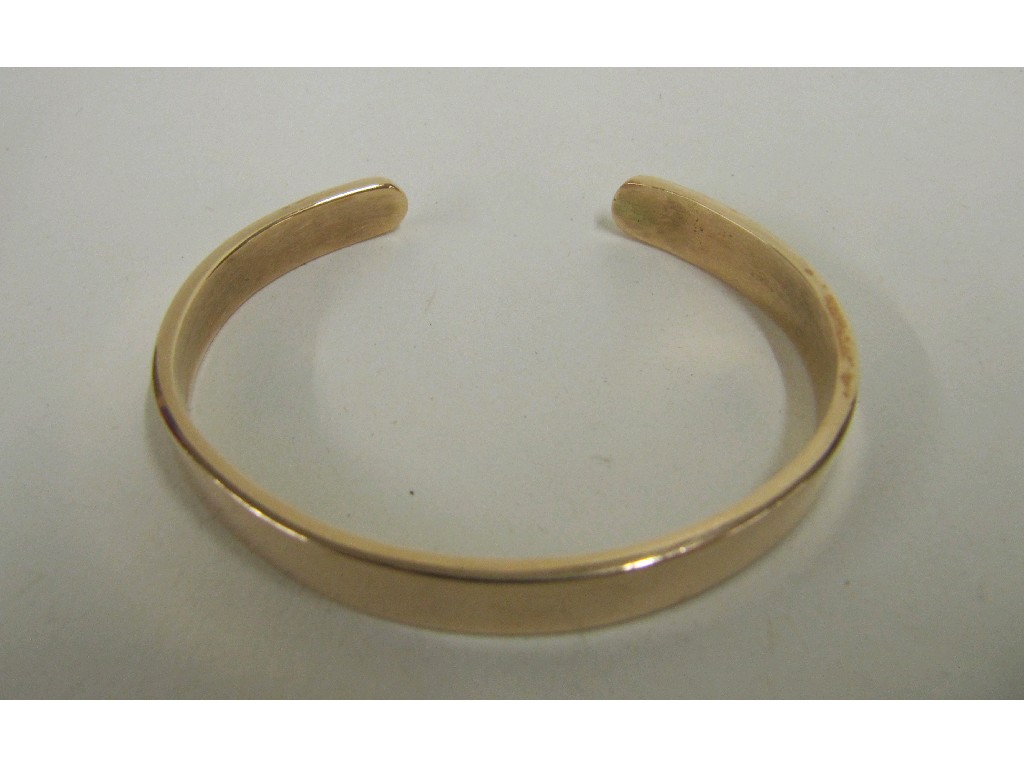 Appraisal: Nine carat rose gold bangle Approx gms