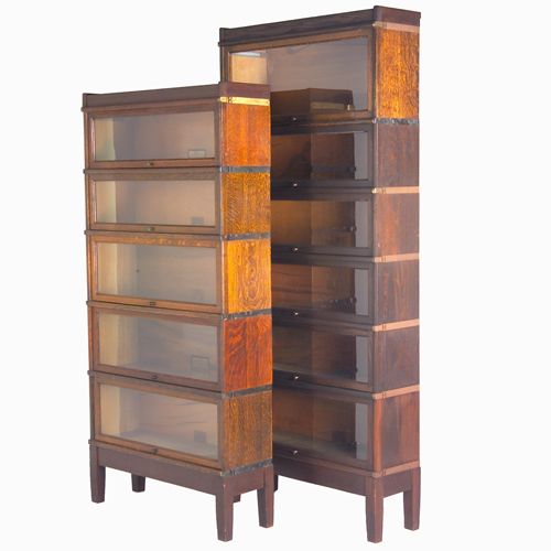 Appraisal: Two Globe-Wernicke stacking bookcases on tapering feet ca one in