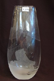 Appraisal: KOSTA BODA ENGRAVED VASE