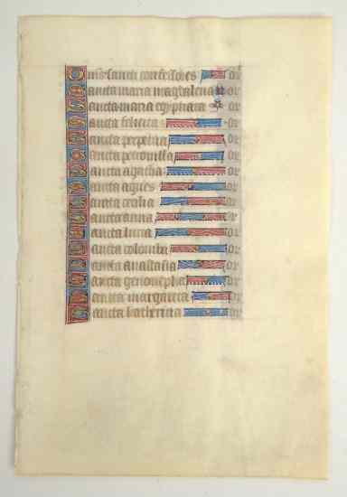 Appraisal: Early illuminated manuscript on velum