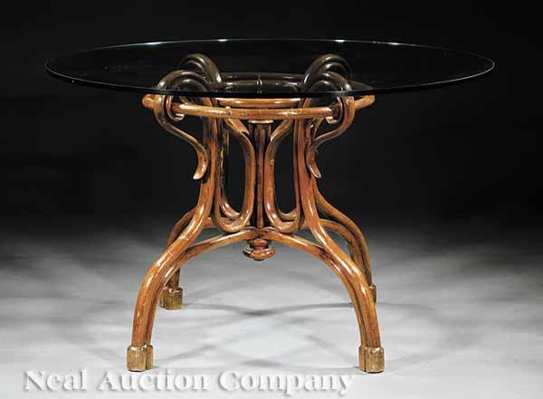 Appraisal: A Continental Art Nouveau Bentwood Center Table c probably Vienna