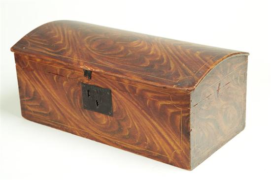 Appraisal: DECORATED BOX New England or Pennsylvania - pine Dome-top box