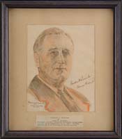 Appraisal: AUTOGRAPH FRANKLIN D ROOSEVELT AND ELEANOR ROOSEVELT A colored portrait