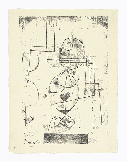 Appraisal: PAUL KLEE Herzdame Lithograph on cream laid paper x mm