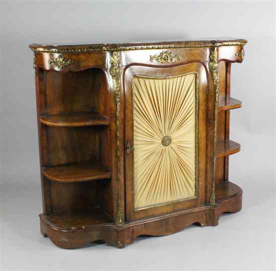 Appraisal: A Victorian ormolu mounted inlaid walnut credenza on plinth base