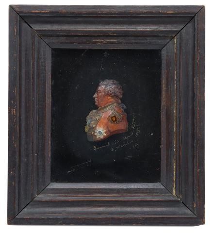 Appraisal: Framed English painted wax portrait miniature Lieutenant-General Sir Thomas Picton