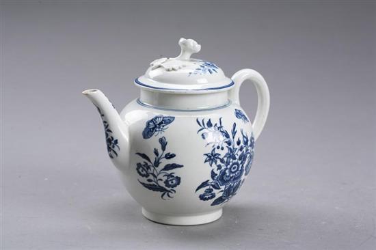 Appraisal: INDIVIDUAL TEAPOT Dr Wall English mid th century porcelain Blue