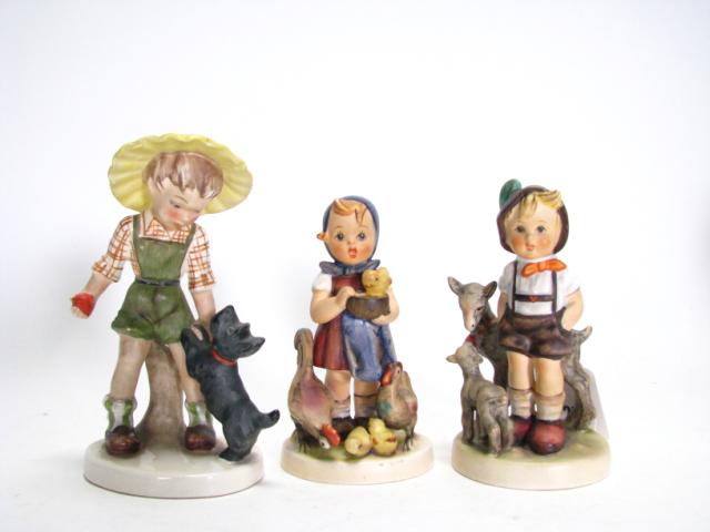 Appraisal: Group of three Hummel figurines including boy with scottie dog