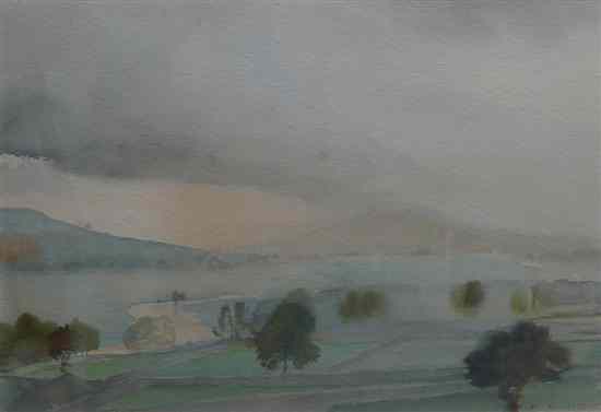 Appraisal: Charles Knight - watercolour Evening after the rain Wharfdale signed