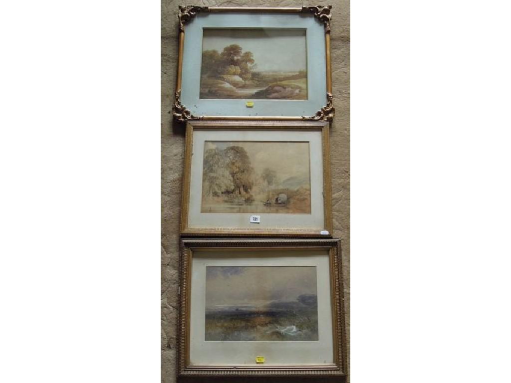 Appraisal: A collection of three th century watercolour landscapes including example