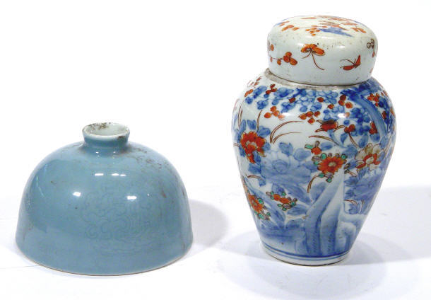 Appraisal: Japanese Imari porcelain ginger jar and cover painted with blue