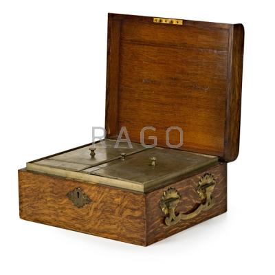 Appraisal: TIFFANY CO HUMIDOR Oak with brass handles and fittings custom