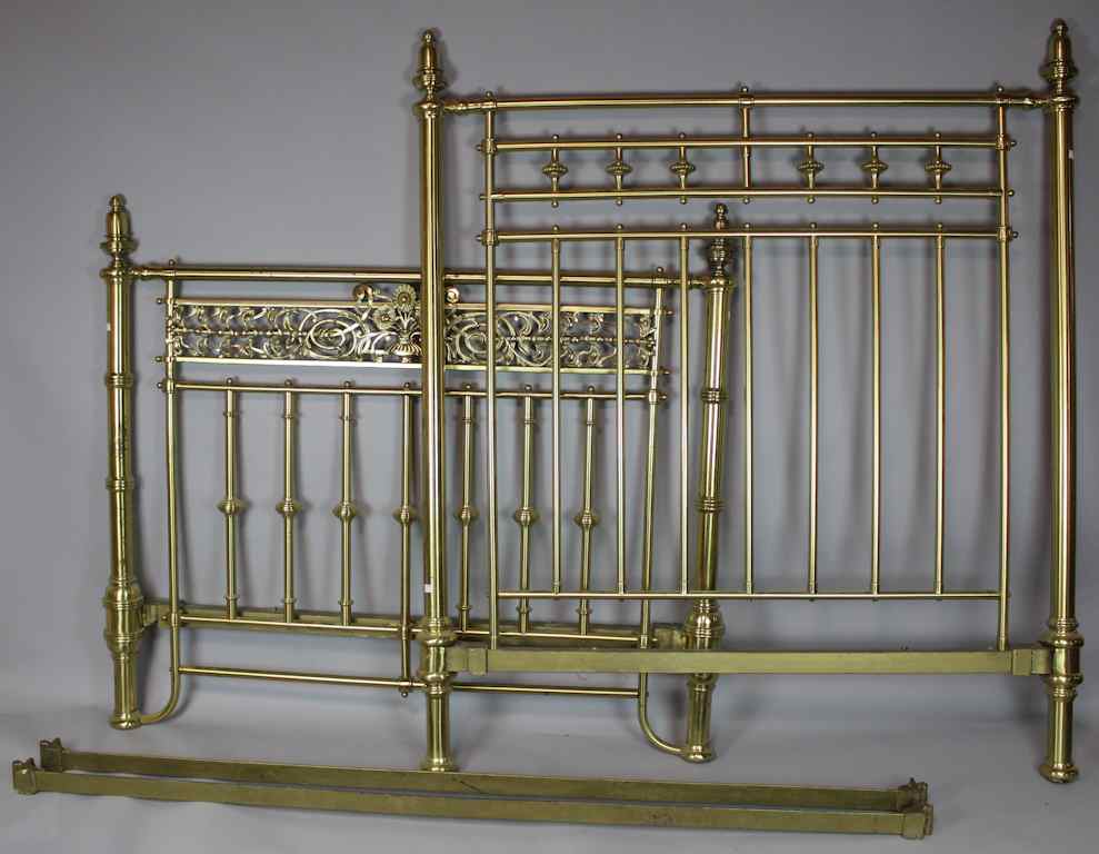 Appraisal: R W WINFIELD CO ENGLISH BRASS BED the head and