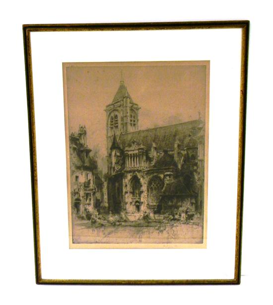 Appraisal: Hedley Fitton British - ''Notre Dame Bourges'' etching signed in