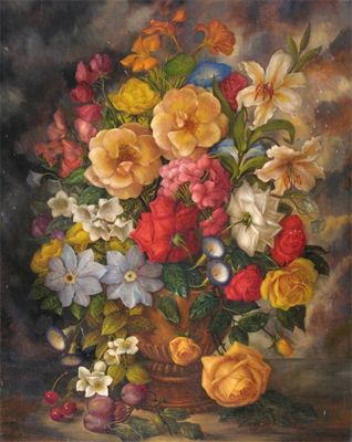 Appraisal: Donald Brooke b Still lifes of roses and flowers A