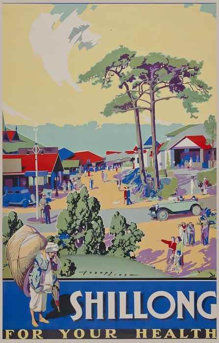 Appraisal: SINGH Sobha - SHILLONG lithograph in colours printed by The