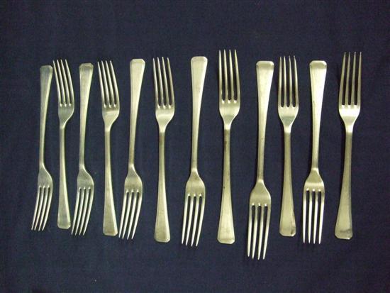 Appraisal: Set of nine silver forks and three dessert forks oz