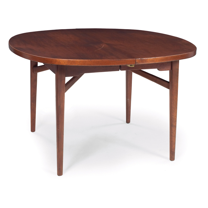 Appraisal: Jens Risom dining table by Jens Risom Designs Inc walnut