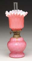 Appraisal: VERY RARE ROSE COLORED DQMOP MINI LAMP S - Rose