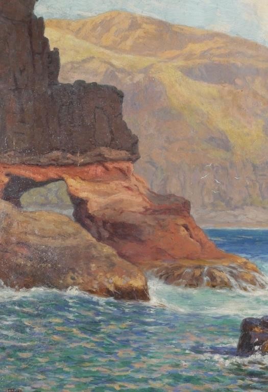 Appraisal: Oil on canvas seascape painting by John Mather Australian -