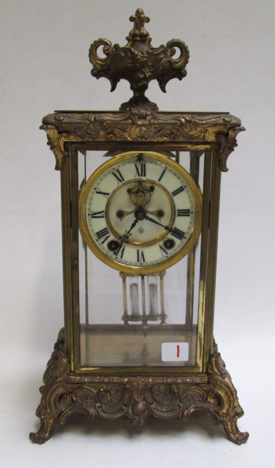 Appraisal: AN AMERICAN CRYSTAL REGULATOR MANTEL CLOCK Ansonia Clock Co New