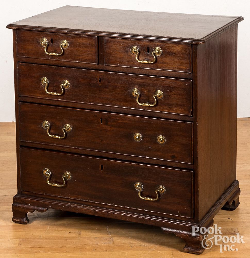 Appraisal: Diminutive Chippendale mahogany chest of drawers Diminutive Chippendale mahogany chest