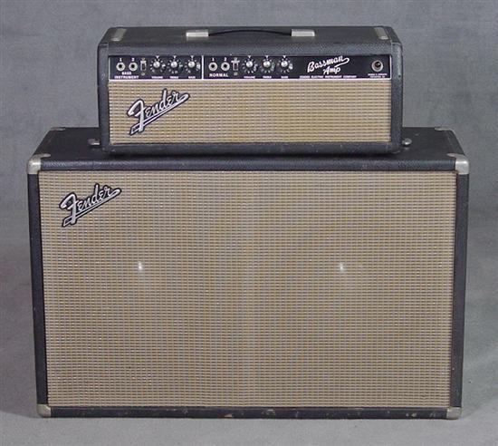 Appraisal: Vintage Fender Bassman Piggyback Amp - Amp head with black