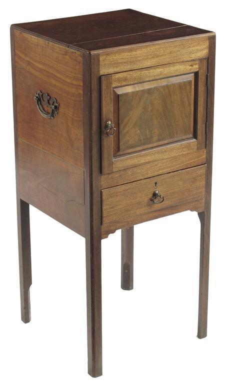 Appraisal: A late George III mahogany bedside cupboard