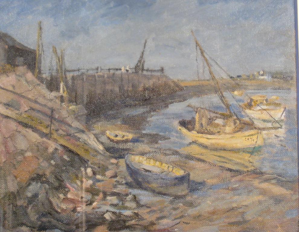 Appraisal: ROBERT EVANS HUGHES Rhyl Harbour North Wales signed oil on