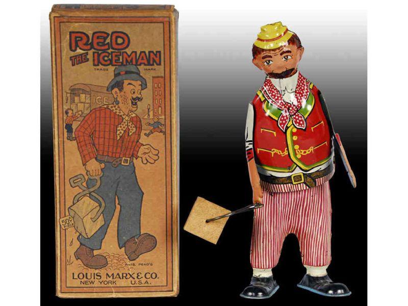 Appraisal: Marx Tin Wind-Up Red The Iceman Toy with Original Description